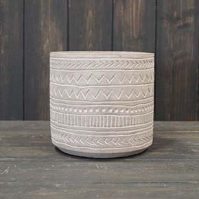 Large Grey Cement Round Pot (14.5cm) detail page
